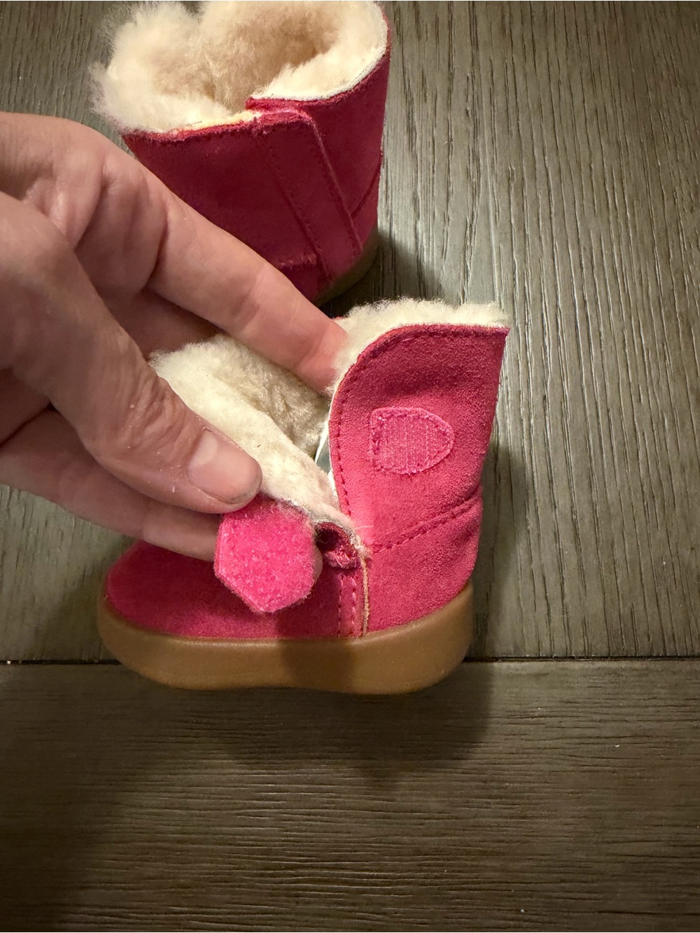 UGG Kids Suede Shearling Winter Boots - Bright Pink - Picture 6 of 7